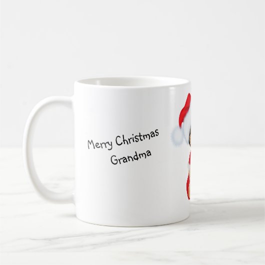 おばあちゃんダックスシュントのクリスマスギフトマグ コーヒーマグカップ (左)