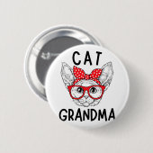 おばあちゃんデボンレックス猫好き猫奈々母の日 缶バッジ (正面&裏面)