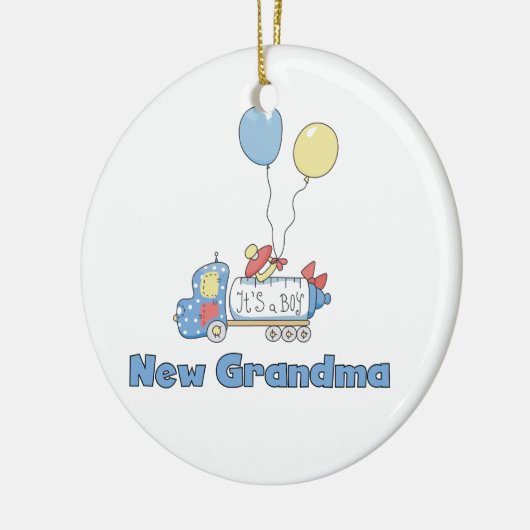 おばあちゃんトラック男の子のプレゼント セラミックオーナメント (左)