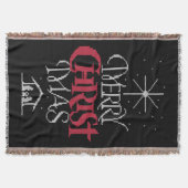 おばあちゃんニットクリスチャン醜いメリークリスマスセーター スローブランケット (正面)