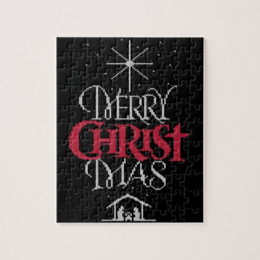 おばあちゃんニット宗教的クリスチャン – メリークリスマス ジグソーパズル (縦)