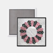 おばあちゃんネリーのキルトブロック#2 マグネット (正面/裏面)