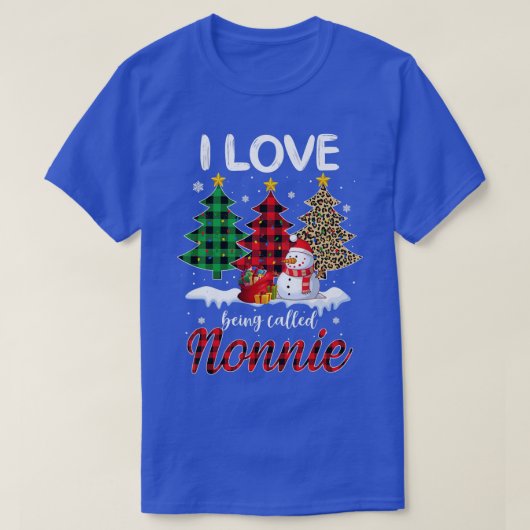 おばあちゃんノンニーと呼ばれるのが大好きな雪だるま Tシャツ (デザイン正面)
