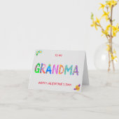 おばあちゃんハッピーバレンタインデー カード (黄色い花)