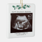 おばあちゃんハッピーホリデイズ妊娠超音波写真 セラミックオーナメント (右)