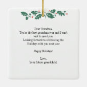 おばあちゃんハッピーホリデイズ妊娠超音波写真 セラミックオーナメント (裏面)