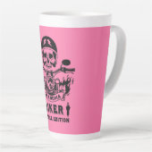 おばあちゃんバイク乗り手 カフェラテマグ (右アングル)