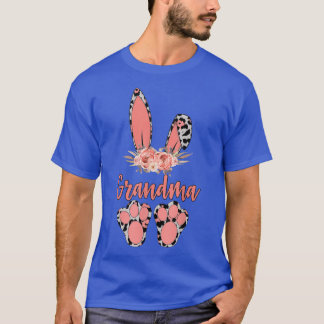おばあちゃんバニーヒョウフローラマッチングファミリーカワイイ Tシャツ