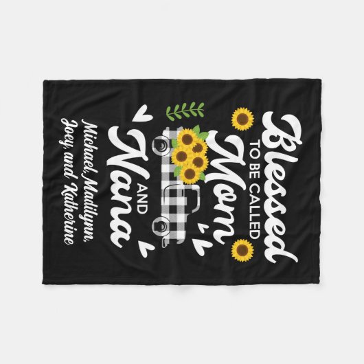 おばあちゃんパーソナライズされたお賛美母さんNana Grandkids フリースブランケット (正面(横))