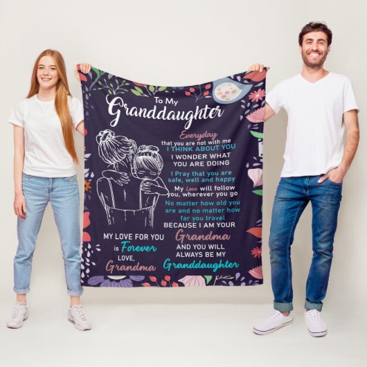 おばあちゃんパーソナライズされたから孫娘に フリースブランケット (インサイチュ)