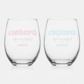 おばあちゃんパーソナライズされたとおじいちゃんのシッピーカップ ステムなしワイングラス (裏面)