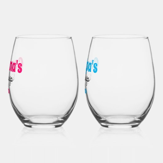 おばあちゃんパーソナライズされたとおじいちゃんのシッピーカップ ステムなしワイングラス (左)