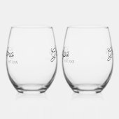 おばあちゃんパーソナライズされたとおじいちゃん ステムなしワイングラス (左)