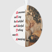 おばあちゃんパーソナライズされたとの写真引用文 オーナメント (正面)