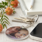 おばあちゃんパーソナライズされたと孫のフォトギフト キーホルダー (正面右)