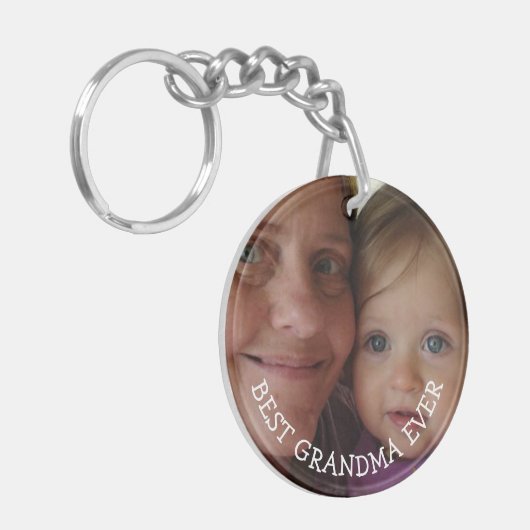 おばあちゃんパーソナライズされたと孫のフォトギフト キーホルダー (正面左)