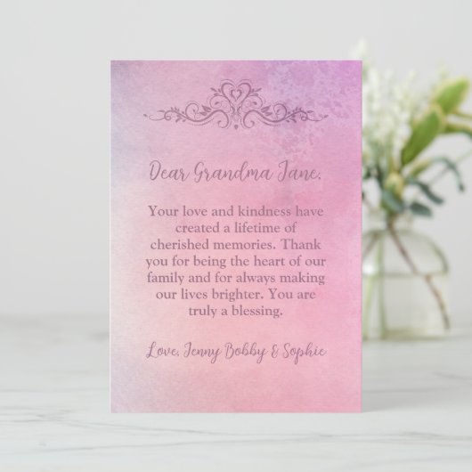 おばあちゃんパーソナライズされたのためのラブリーカード シーズンカード (スタンド正面)