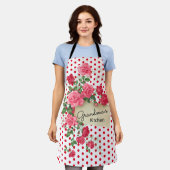 おばあちゃんパーソナライズされたのキッチンフローラ エプロン (着用した状態)