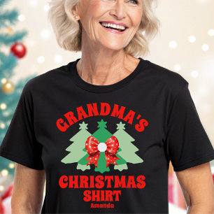 おばあちゃんパーソナライズされたのクリスマスシャツ トライブレンドTシャツ