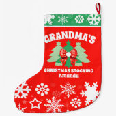 おばあちゃんパーソナライズされたのクリスマスプレゼント ラージクリスマスストッキング (裏面)