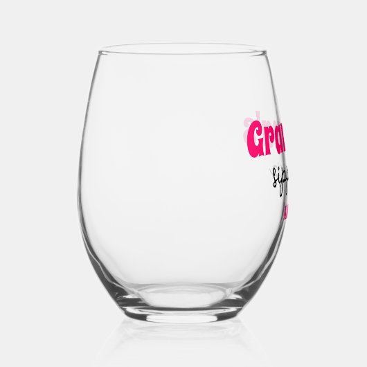おばあちゃんパーソナライズされたのシッピーカップ ステムなしワイングラス (右)