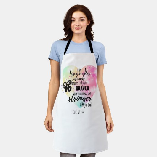 おばあちゃんパーソナライズされたのプレゼント |かわいい引用文おもしろい エプロン (着用した状態)