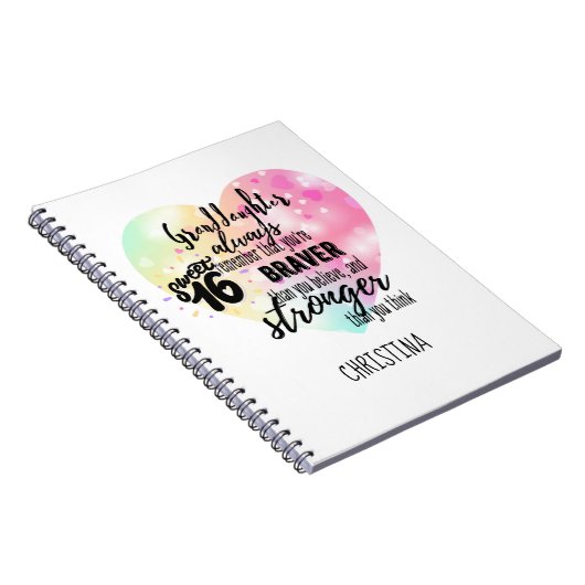 おばあちゃんパーソナライズされたのプレゼント |かわいい引用文おもしろい ノートブック (右側)