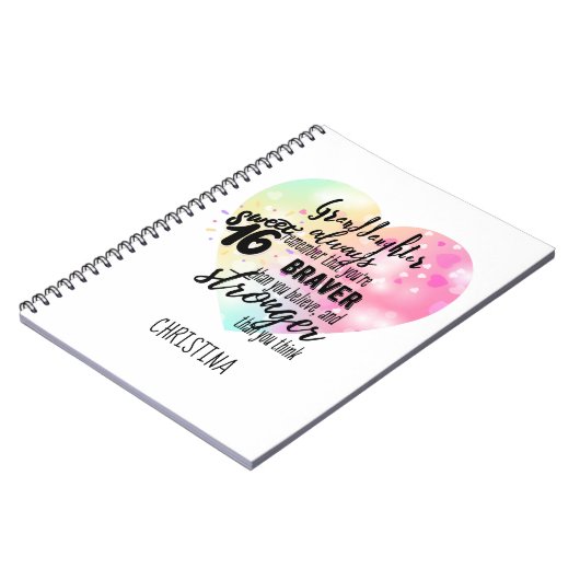 おばあちゃんパーソナライズされたのプレゼント |かわいい引用文おもしろい ノートブック (左側)