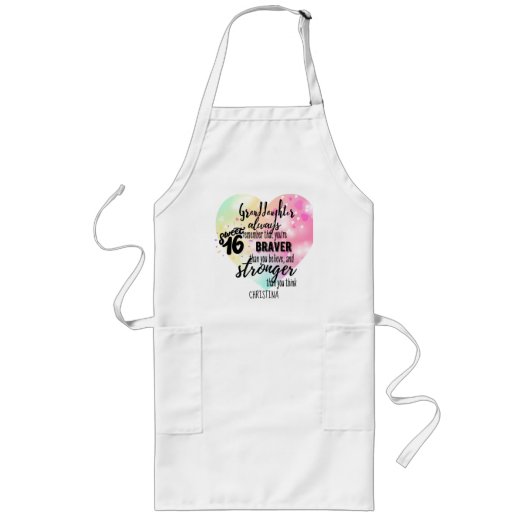 おばあちゃんパーソナライズされたのプレゼント |かわいい引用文おもしろい ロングエプロン (正面)