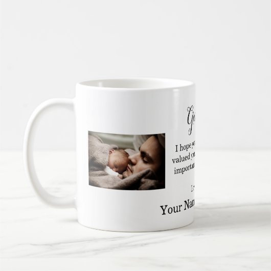 おばあちゃんパーソナライズされたのメッセージと写真 コーヒーマグカップ (左)