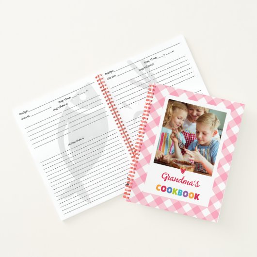 おばあちゃんパーソナライズされたのレシピブック（写真を追加） ノートブック (内部)