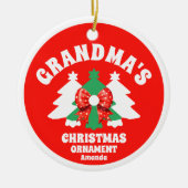 おばあちゃんパーソナライズされたの写真クリスマスツリー セラミックオーナメント (正面)