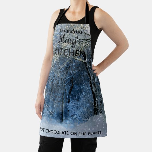 おばあちゃんパーソナライズされたの冬のワンダーランド エプロン (インサイチュ)