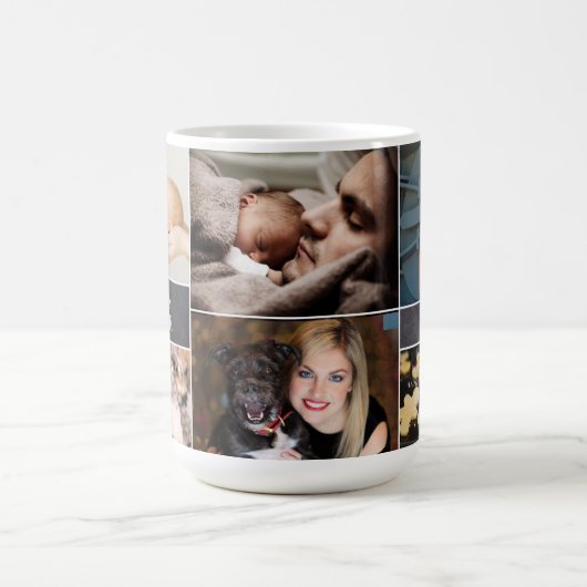 おばあちゃんパーソナライズされたの名前フォトコラージュ コーヒーマグカップ (中央)