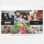 おばあちゃんパーソナライズされたの家族写真集 フリースブランケット (正面(横))