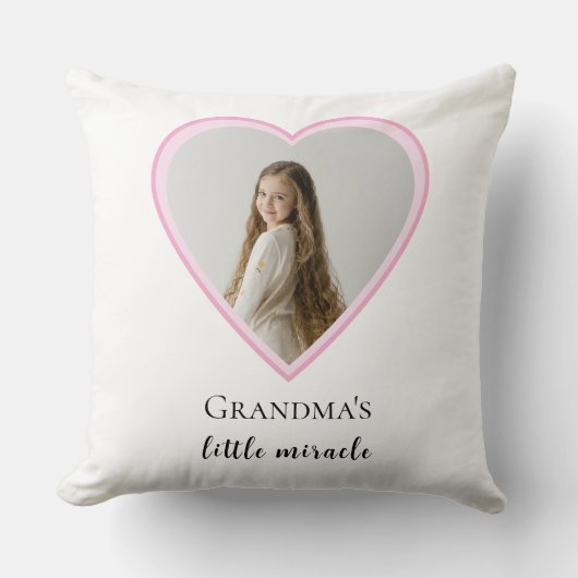 おばあちゃんパーソナライズされたの小さな奇跡のハート写真 クッション (正面)