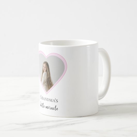 おばあちゃんパーソナライズされたの小さな奇跡のハート写真 コーヒーマグカップ (正面右)