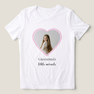 おばあちゃんパーソナライズされたの小さな奇跡のハート写真 トライブレンドTシャツ