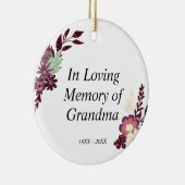 おばあちゃんパーソナライズされたの思い出を愛する記念碑 セラミックオーナメント (右)