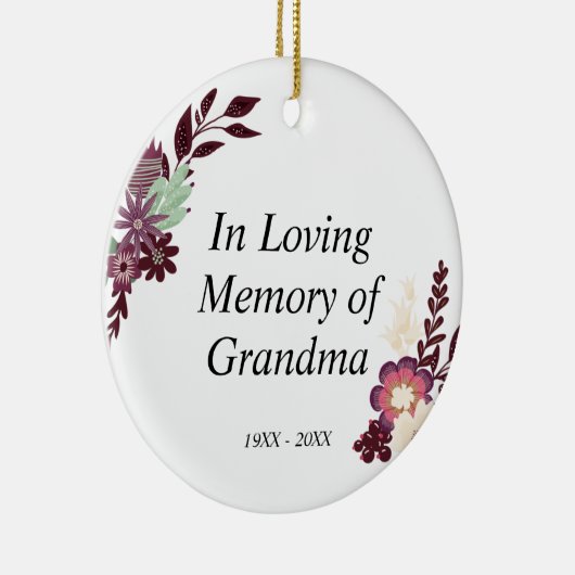 おばあちゃんパーソナライズされたの思い出を愛する記念碑 セラミックオーナメント (右)