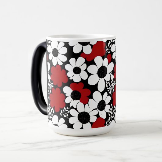 おばあちゃんパーソナライズされたの花の柄 モーフィングマグカップ (正面左)