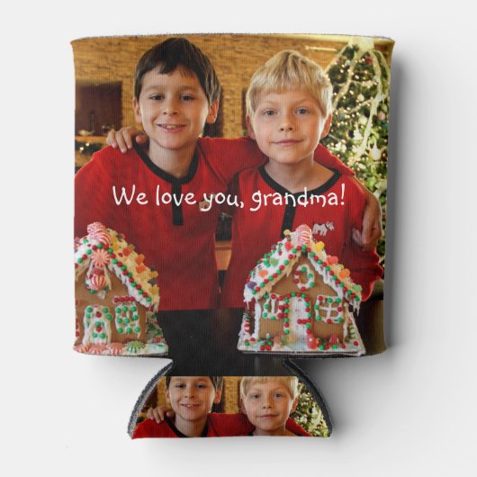 おばあちゃんパーソナライズされたクーラーボックスへの贈り物 缶クーラー (正面)