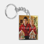 おばあちゃんパーソナライズされたスクエアキーチェーンへのギフト キーホルダー (正面左)