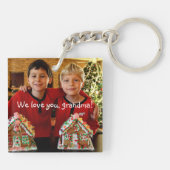 おばあちゃんパーソナライズされたスクエアキーチェーンへのギフト キーホルダー (裏面)