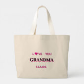 おばあちゃんパーソナライズされたスクリプト ラージトートバッグ (裏面)
