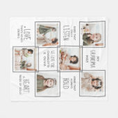 おばあちゃんパーソナライズされたフォトコラージュおばあちゃん フリースブランケット (正面(横))