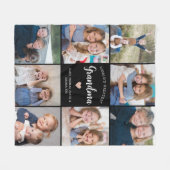 おばあちゃんパーソナライズされたフォトコラージュモダン フリースブランケット (正面(横))