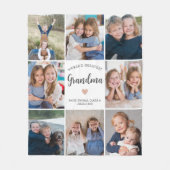 おばあちゃんパーソナライズされたフォトコラージュモダン フリースブランケット (正面)