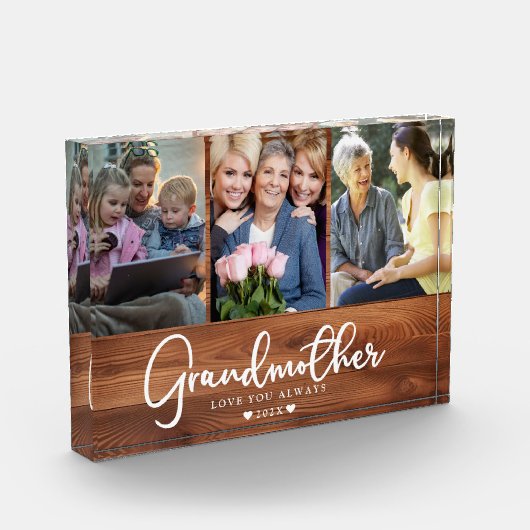 おばあちゃんパーソナライズされたフォトコラージュ フォトブロック (左)
