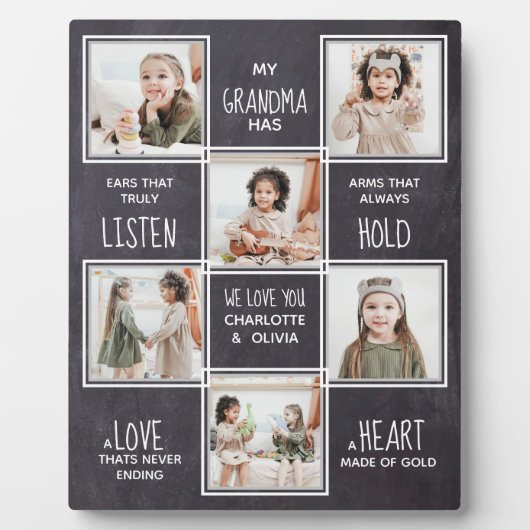 おばあちゃんパーソナライズされたフォトコラージュ フォトプラーク (正面)